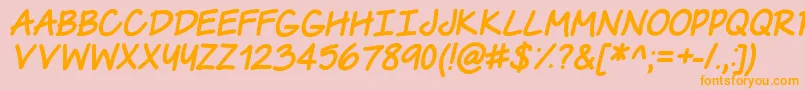 TheUrbanWayItalic Font – Orange Fonts on Pink Background