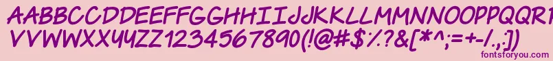 TheUrbanWayItalic Font – Purple Fonts on Pink Background