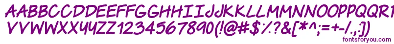 TheUrbanWayItalic Font – Purple Fonts on White Background