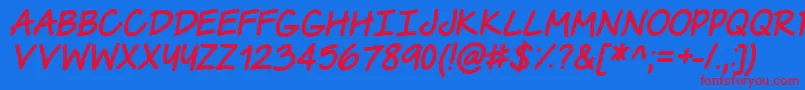 TheUrbanWayItalic Font – Red Fonts on Blue Background