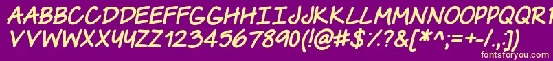 TheUrbanWayItalic Font – Yellow Fonts on Purple Background