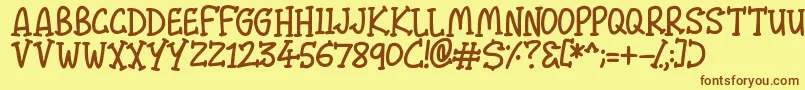 Malarky Font – Brown Fonts on Yellow Background