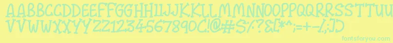 Malarky Font – Green Fonts on Yellow Background