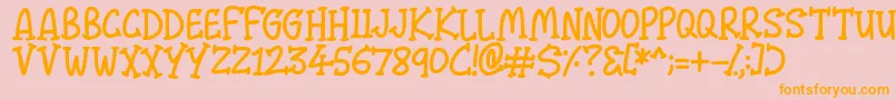 Malarky Font – Orange Fonts on Pink Background