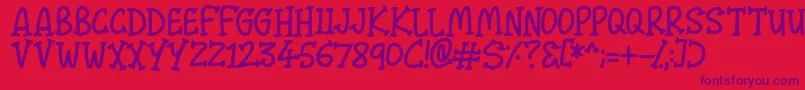 Malarky Font – Purple Fonts on Red Background