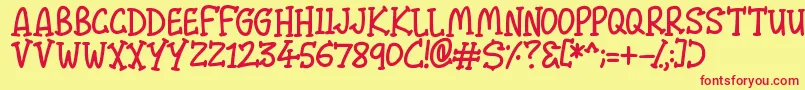 Шрифт Malarky – красные шрифты на жёлтом фоне
