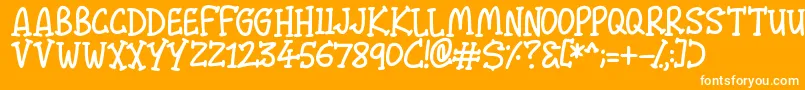 Malarky Font – White Fonts on Orange Background