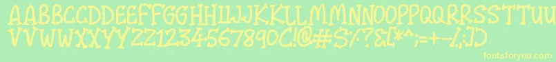 Malarky-Schriftart – Gelbe Schriften auf grünem Hintergrund