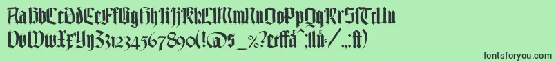 フォントTexturgotischLtDfr – 緑の背景に黒い文字