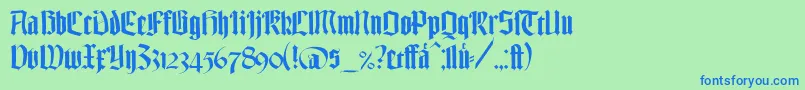 TexturgotischLtDfr Font – Blue Fonts on Green Background