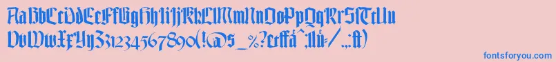 TexturgotischLtDfr Font – Blue Fonts on Pink Background