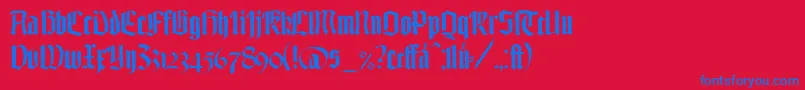 TexturgotischLtDfr Font – Blue Fonts on Red Background