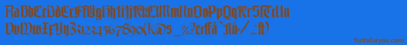 TexturgotischLtDfr Font – Brown Fonts on Blue Background