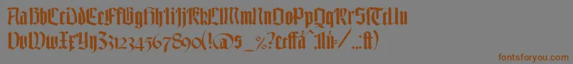 Fonte TexturgotischLtDfr – fontes marrons em um fundo cinza