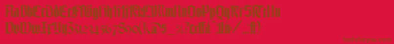 More about TexturgotischLtDfr Font TexturgotischLtDfr Font – Brown Fonts on Red Background