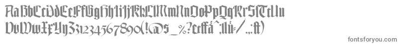 TexturgotischLtDfr-fontti – harmaat kirjasimet valkoisella taustalla