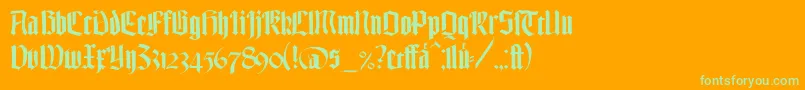 TexturgotischLtDfr Font – Green Fonts on Orange Background