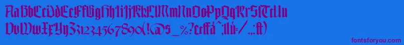 TexturgotischLtDfr Font – Purple Fonts on Blue Background