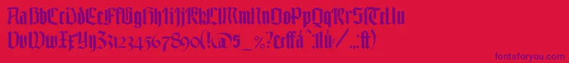 Шрифт TexturgotischLtDfr – фиолетовые шрифты на красном фоне