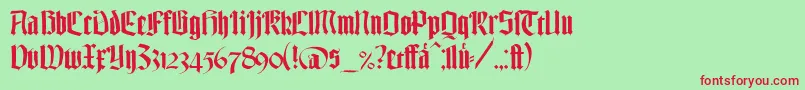 TexturgotischLtDfr Font – Red Fonts on Green Background