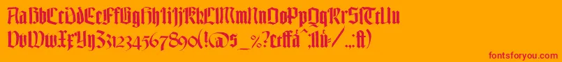 TexturgotischLtDfr Font – Red Fonts on Orange Background