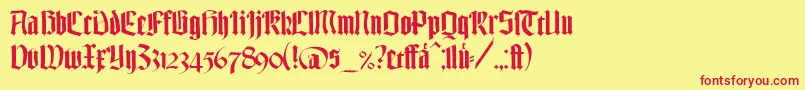 TexturgotischLtDfr Font – Red Fonts on Yellow Background