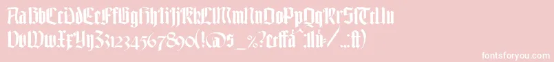 TexturgotischLtDfr-Schriftart – Weiße Schriften auf rosa Hintergrund