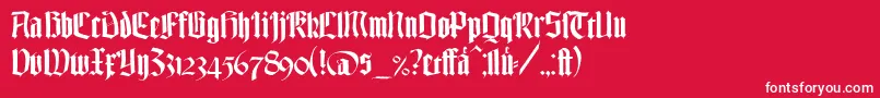 TexturgotischLtDfr Font – White Fonts on Red Background