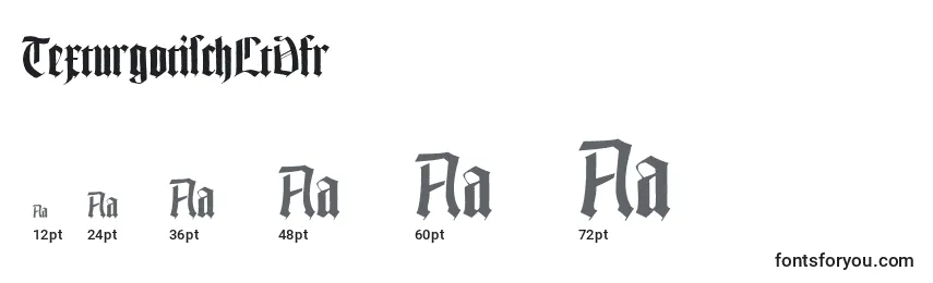Размеры шрифта TexturgotischLtDfr