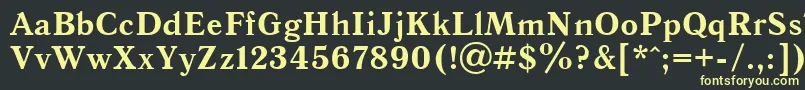 フォントQnab – 黒い背景に黄色の文字