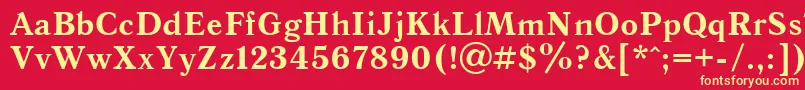 Qnab Font – Yellow Fonts on Red Background