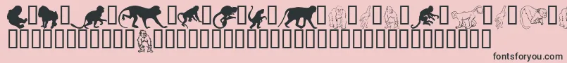 フォントMonkeysdc – ピンクの背景に黒い文字