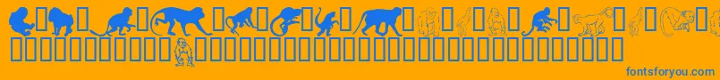 More about Monkeysdc Font Monkeysdc Font – Blue Fonts on Orange Background