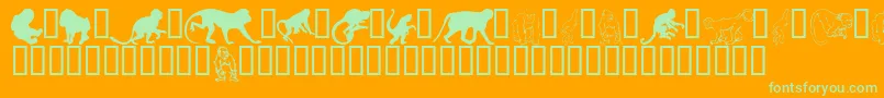 Monkeysdc Font – Green Fonts on Orange Background