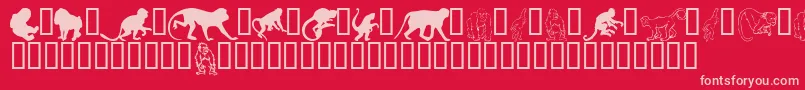 Monkeysdc Font – Pink Fonts on Red Background