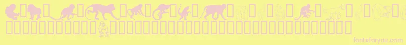 Monkeysdc Font – Pink Fonts on Yellow Background