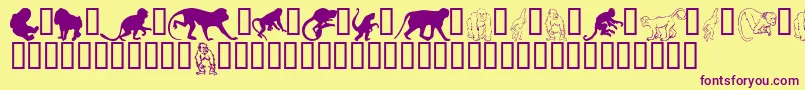 Шрифт Monkeysdc – фиолетовые шрифты на жёлтом фоне
