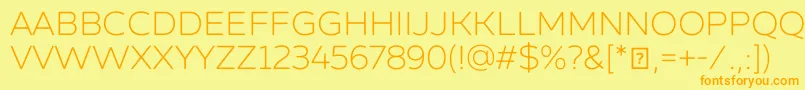 フォントZingsansrustldemoBase – オレンジの文字が黄色の背景にあります。