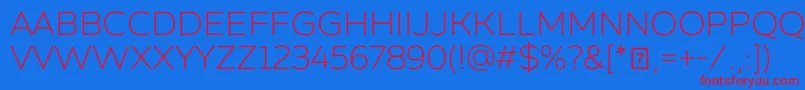 ZingsansrustldemoBase Font – Red Fonts on Blue Background