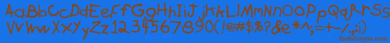 Zachary Font – Brown Fonts on Blue Background