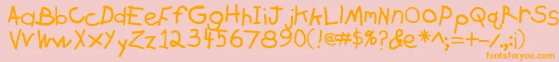 Zachary Font – Orange Fonts on Pink Background