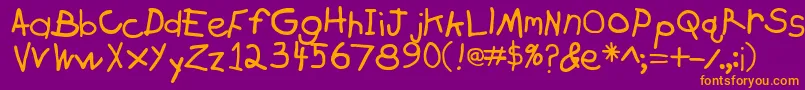 Zachary Font – Orange Fonts on Purple Background