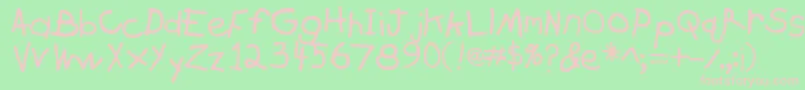 Zachary Font – Pink Fonts on Green Background
