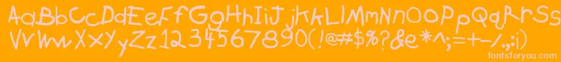 Zachary Font – Pink Fonts on Orange Background