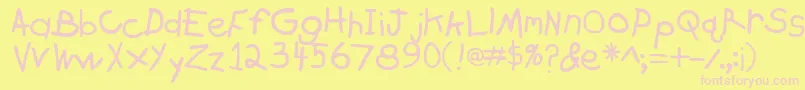 Zachary Font – Pink Fonts on Yellow Background
