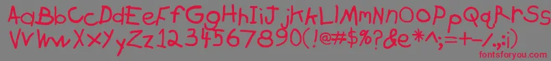 Zachary Font – Red Fonts on Gray Background