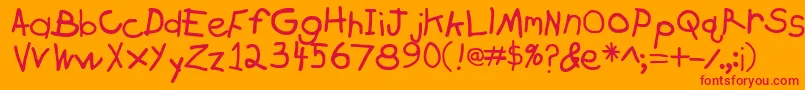 Zachary Font – Red Fonts on Orange Background