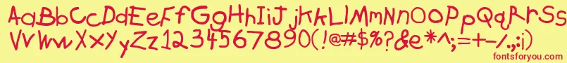 Zachary Font – Red Fonts on Yellow Background