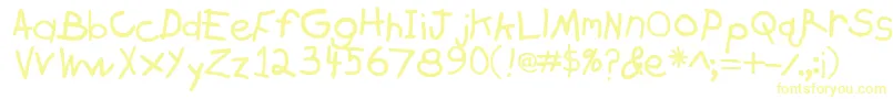 Zachary Font – Yellow Fonts on White Background