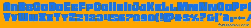 Funkmachineexpand Font – Blue Fonts on Orange Background